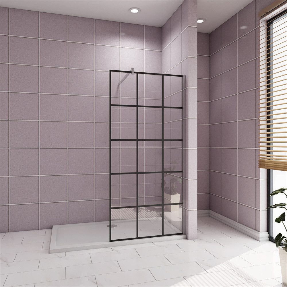 AICA Duschwand Glaswand Walk in Dusche Nano ESG Sicherheitsglas mit Gitter, Einscheibensicherheitsglas, (8mm Nano ESG mit Gitter), NanoGlas