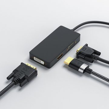 CSL Audio- & Video-Adapter HDMI, DVI, VGA zu DisplayPort, 15 cm, 3in1, Konverter-Kabel, Full HD 1080p