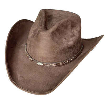 Westernlifestyle Cowboyhut Brauner Cowboyhut mit Lederhutband Westernhut