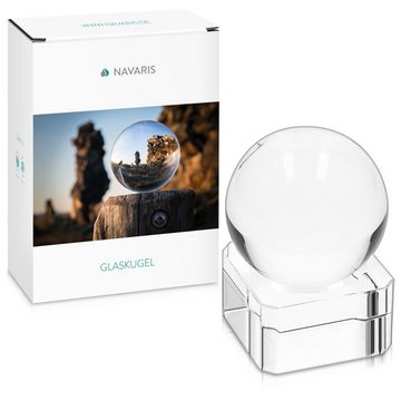 Navaris Dekoobjekt Glaskugel Fotografie mit Ständer - Kristall Deko - Ø 40mm (1 St)