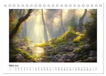 CALVENDO Wandkalender Waldgemälde (Tischkalender 2024 DIN A5 quer), CALVENDO Monatskalender