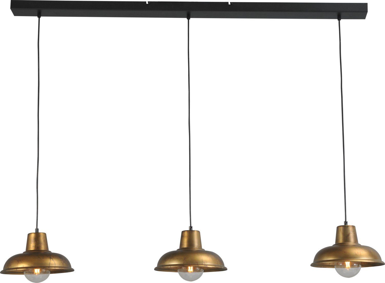 Licht-Erlebnisse Pendelleuchte ANTIK BRASS, ohne Leuchtmittel, Hängeleuchte Schwarz E27 Metall Industrie Design Hängelampe Esszimmer | Pendelleuchten