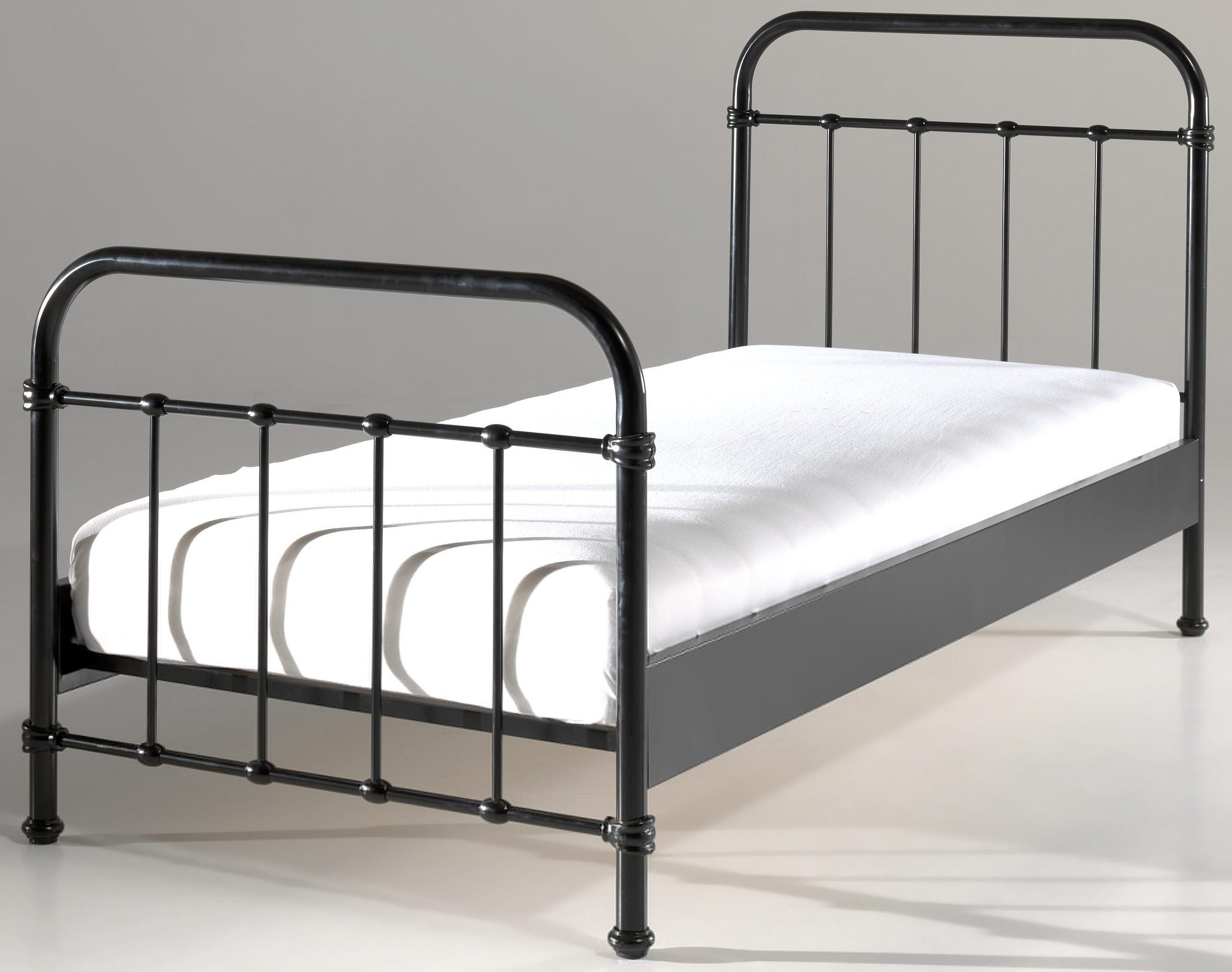 Vipack Einzelbett New York, Bettgestell Metall, pulverbeschichtet, in zeitlosem Design (H/T ca. 100x210cm, inkl. Lattenrost, sehr stabil gebaut), zwei Breiten und mehrere Farben zu Auswahl