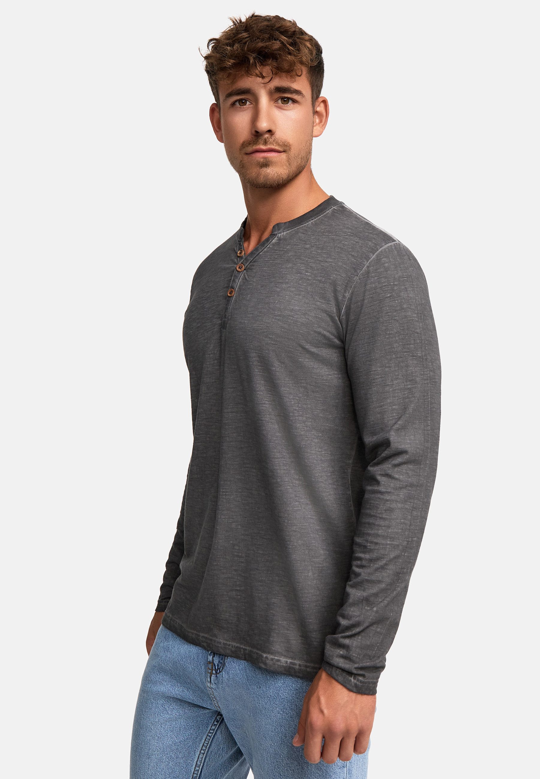 Indicode Langarmshirt Herren INKilsone Shirt Langarm Herrenshirt lässiges Longsleeve mit modischer Knopfleiste