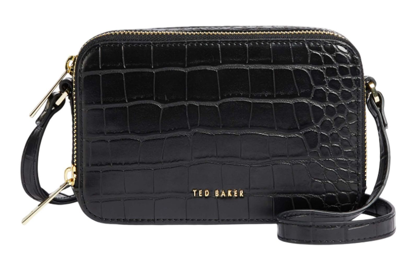 Ted Baker Umhängetasche Stina Double Zip Croc Effect Mini Camera Bag