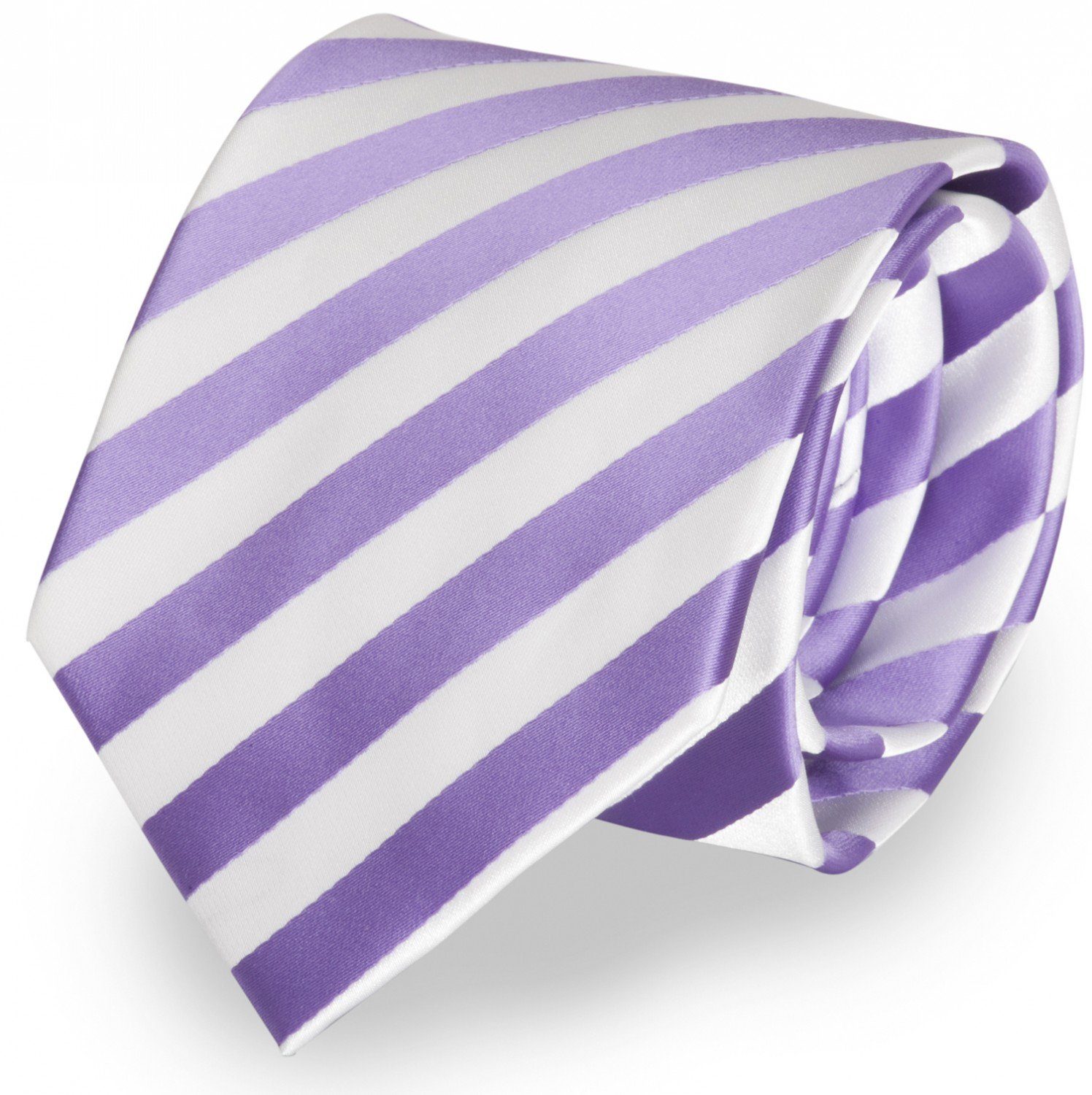 Violett/Weiß Box, Farini in Breit Krawatte Fabio Gestreift) Tie - oder Streifen Krawatte mit Herren Breite gestreifte 8cm 6cm (8cm), (ohne