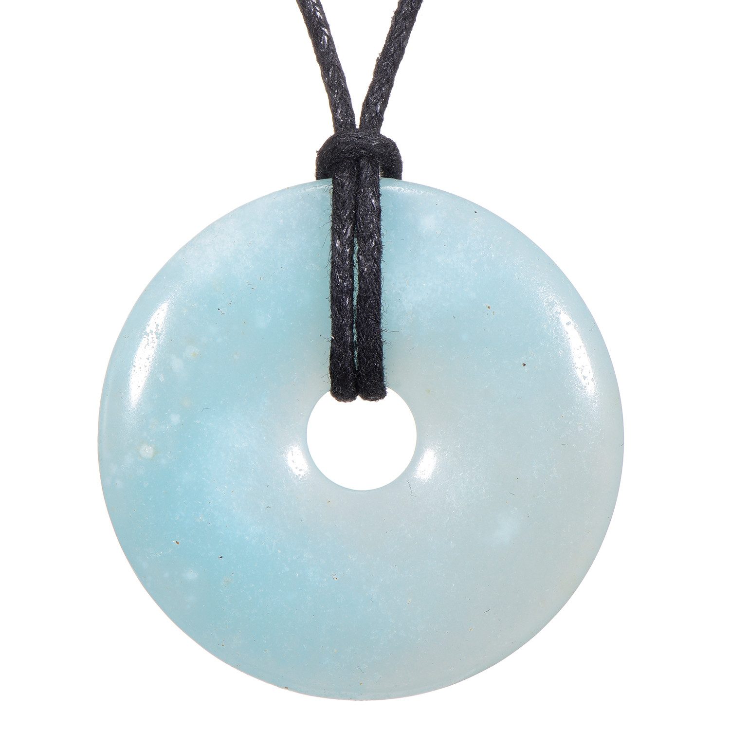 Morella Kette mit Anhänger Morella Damen Halskette 80 cm mit Donut Edelstein Anhänger (1-tlg), Damenkette mit Edelstein, Chakra, im Samtbeutel