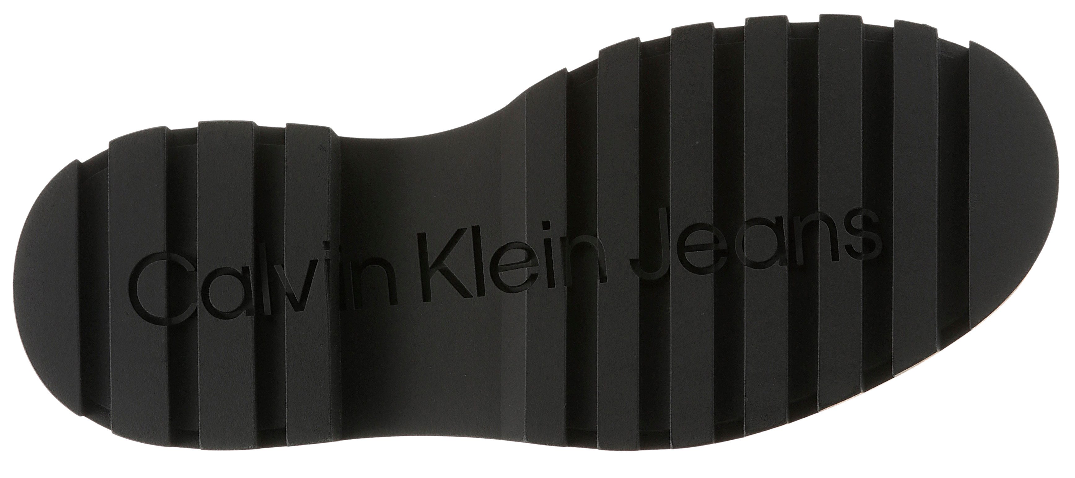 Calvin Klein Jeans LUGGED CHELSEA BOOT HIGH LTH Chelseaboots Stiefelette, Klassik-Boots, Stretcheinsätze, mit Anziehlasche