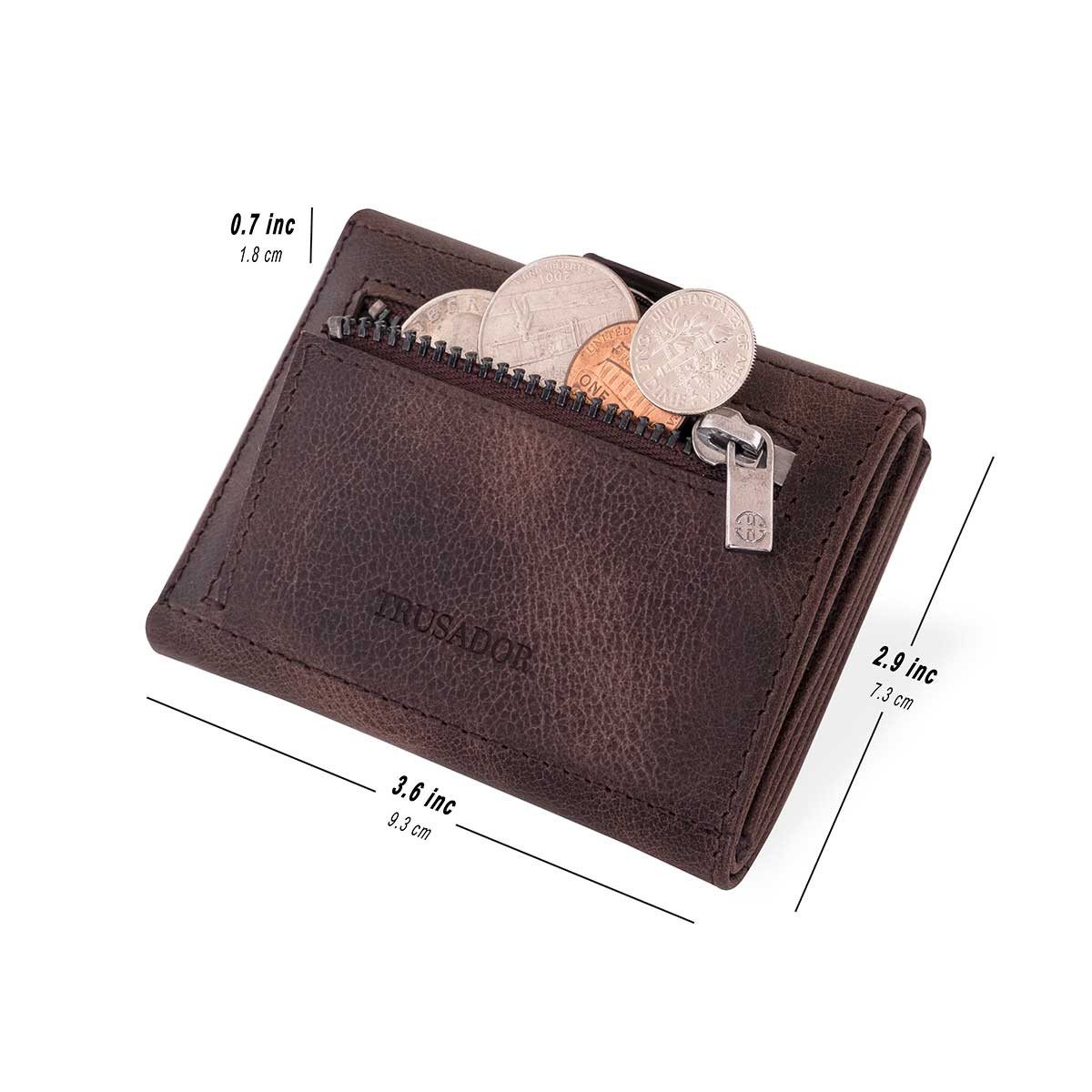 Trusador Geldbörse AirTag 'Verona' - Leder-Wallet mit AirTag- & Münzfach (Handarbeit, Handmade in Europe), Vollnarbenleder, AirTag Wallet Herren & Damen