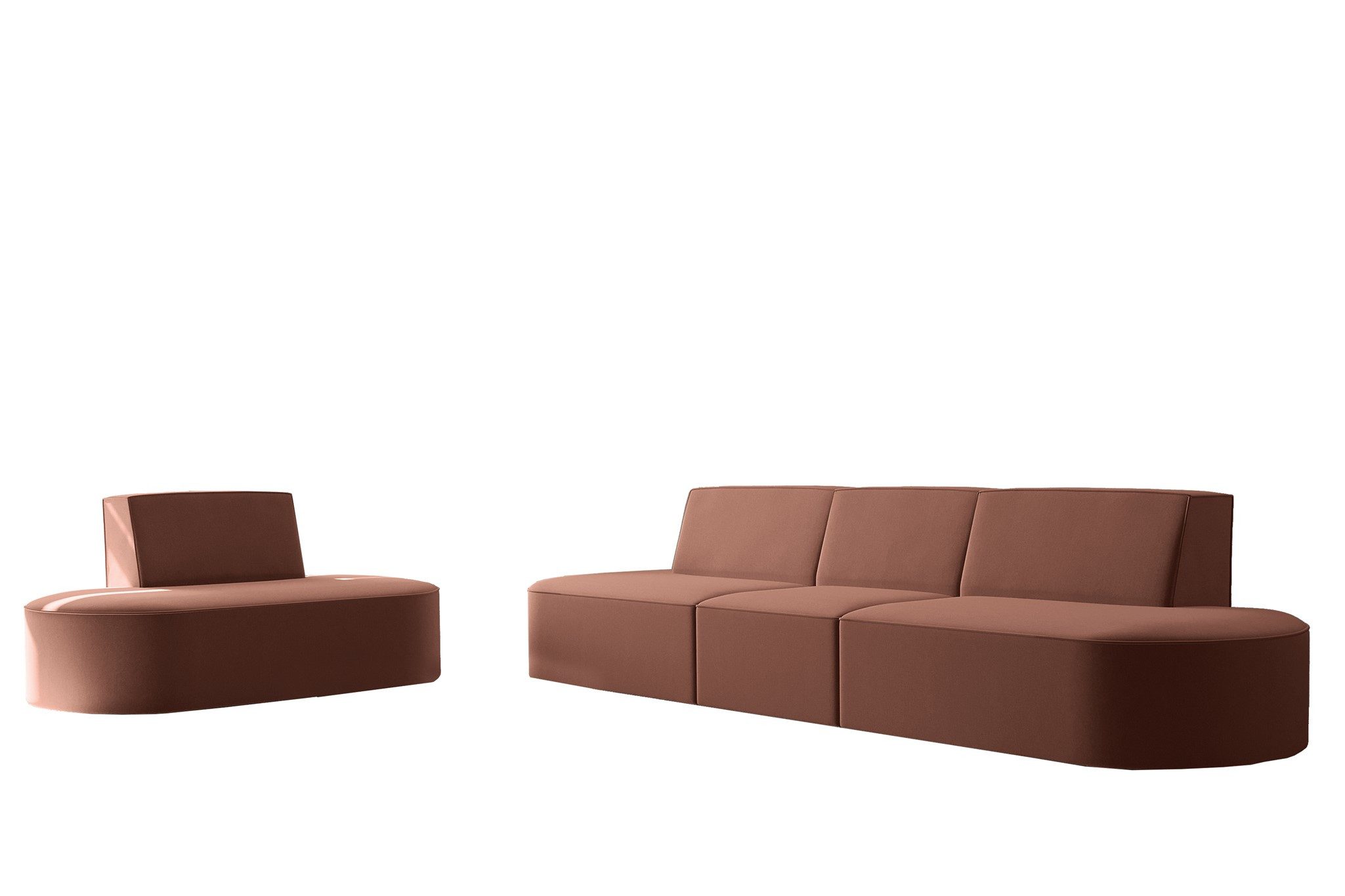 Fun Möbel Polstergarnitur Sofaset Designersofa MILOT 3-1 in Stoff, (Set, 2-tlg), Rundumbezug