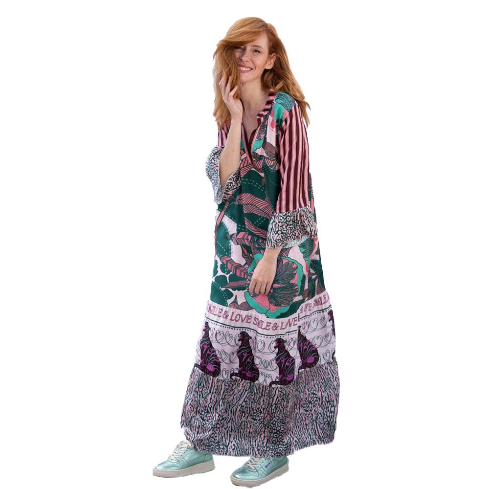 Druckkleid Miss Goodlife MG9515 Love and Leaves Tunikadress, Multicolor