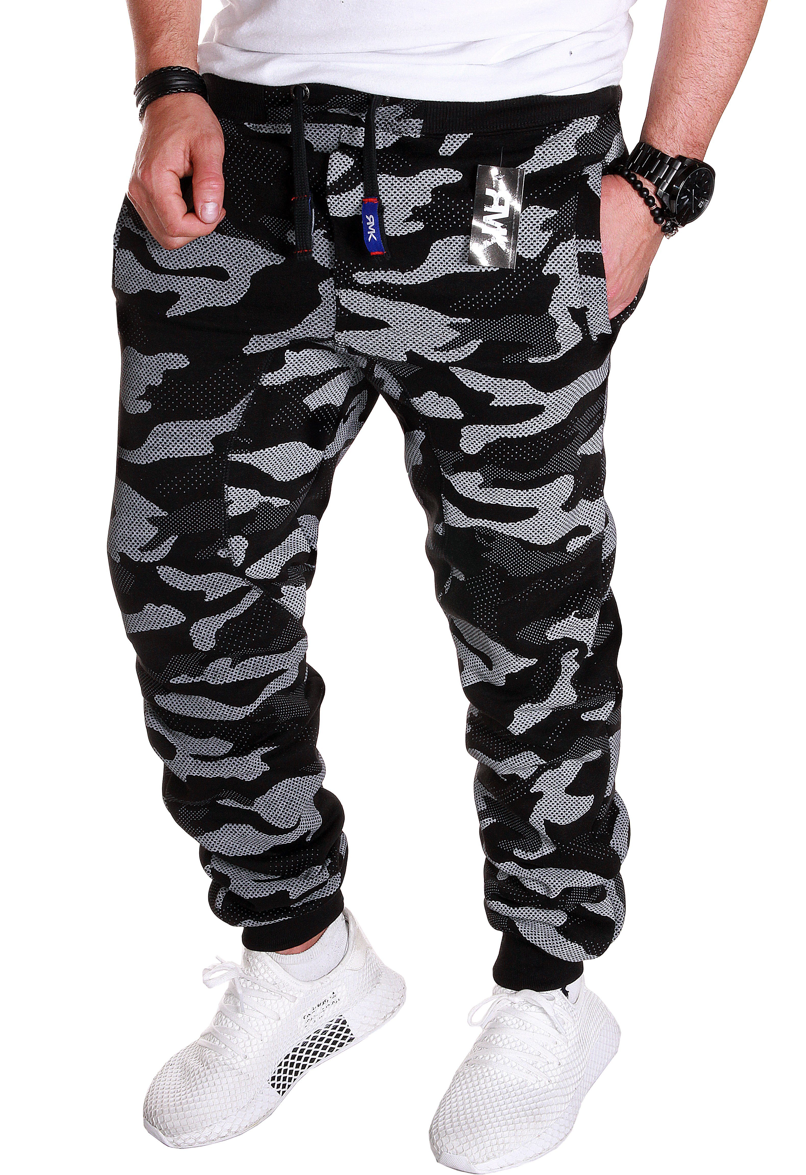 RMK Jogginghose Herren Sporthose Fitnesshose Trainingshose Camouflage Army Armee