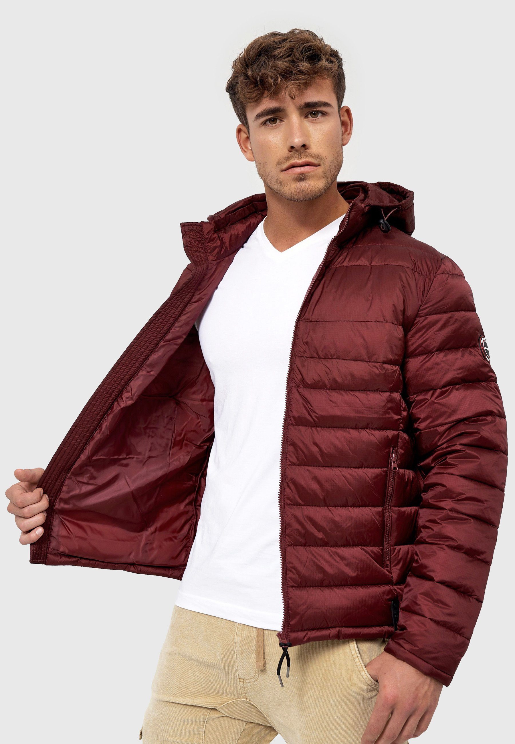 Indicode Steppjacke Hampshire Bordeaux