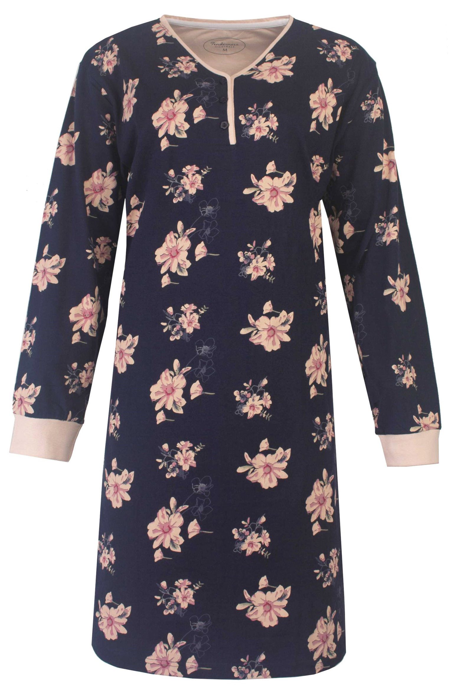 Tenderness Nachthemd Damen Schlafshirt mit langem Arm (1-tlg) Baumwolle günstig online kaufen