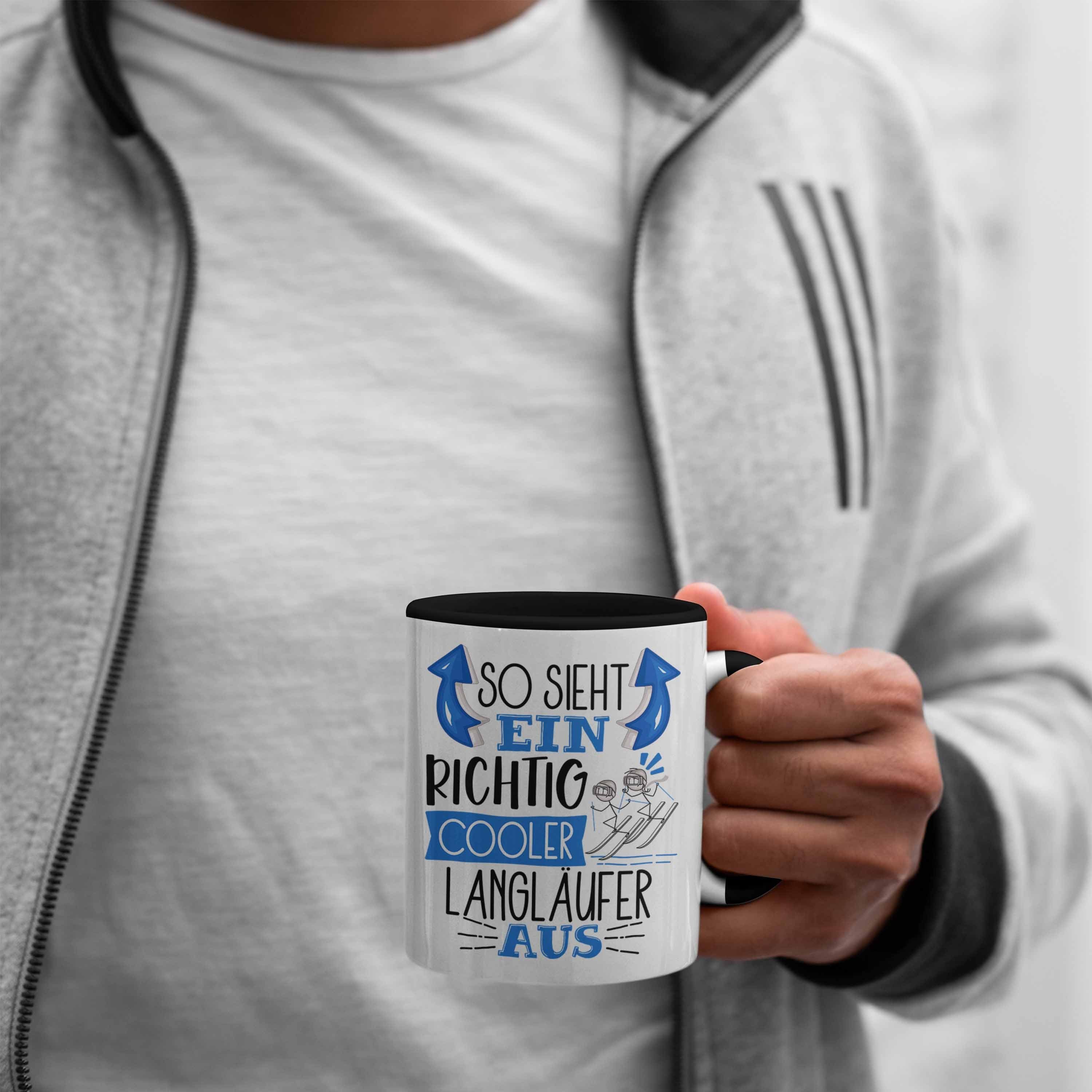 Trendation So Geschenk Schwarz Tasse Sp Lustiger Sieht Richtig Ein Langläufer Tasse Aus Cooler