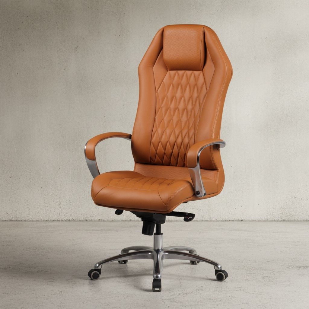 KADIMA DESIGN Chefsessel Premium-Bürostuhl MILANO aus Echtleder: Ergonomisch & stützend (Armlehnen, Wippmechanik, Multiblock-Mechanik)