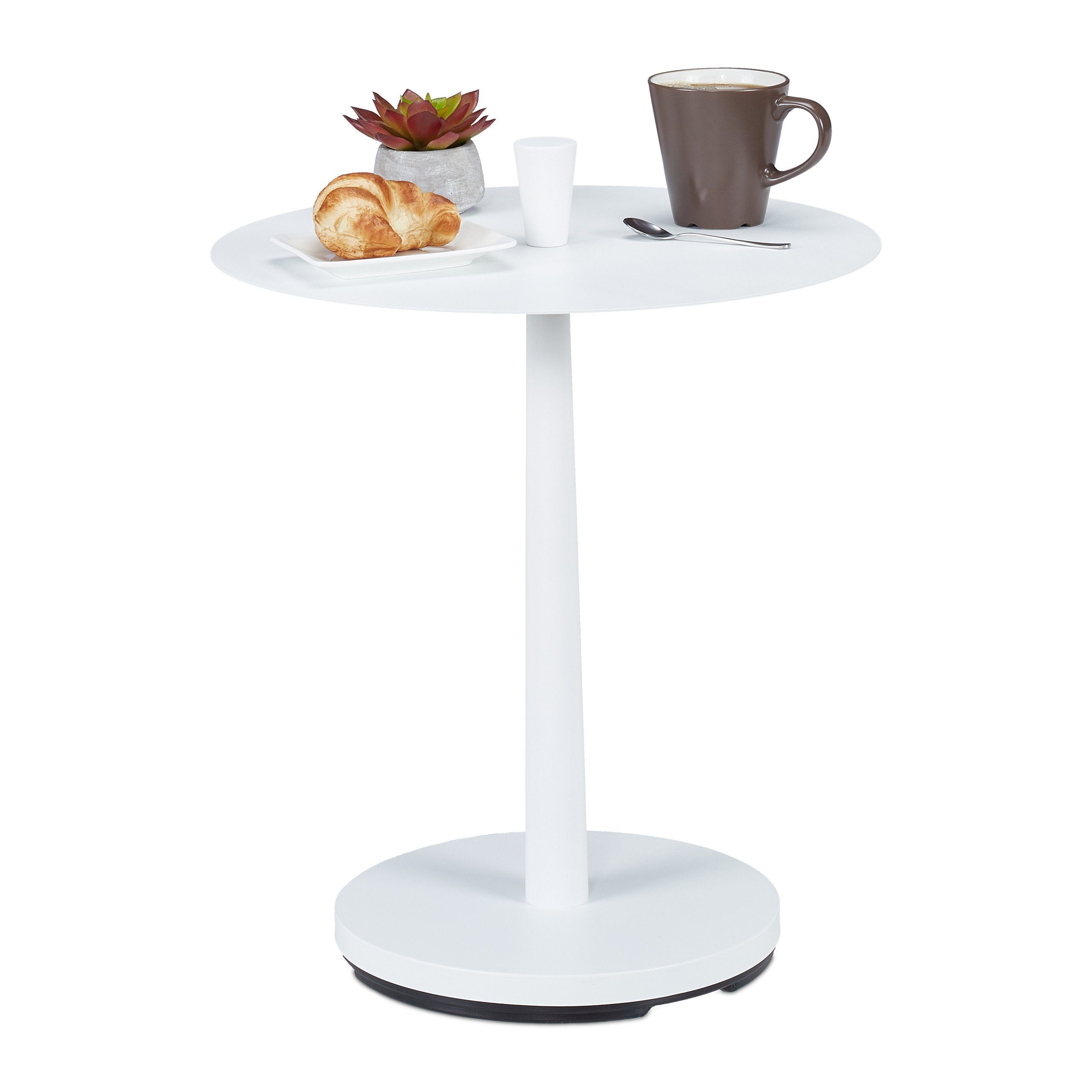 relaxdays Beistelltisch Weißer Beistelltisch aus Stahl günstig online kaufen