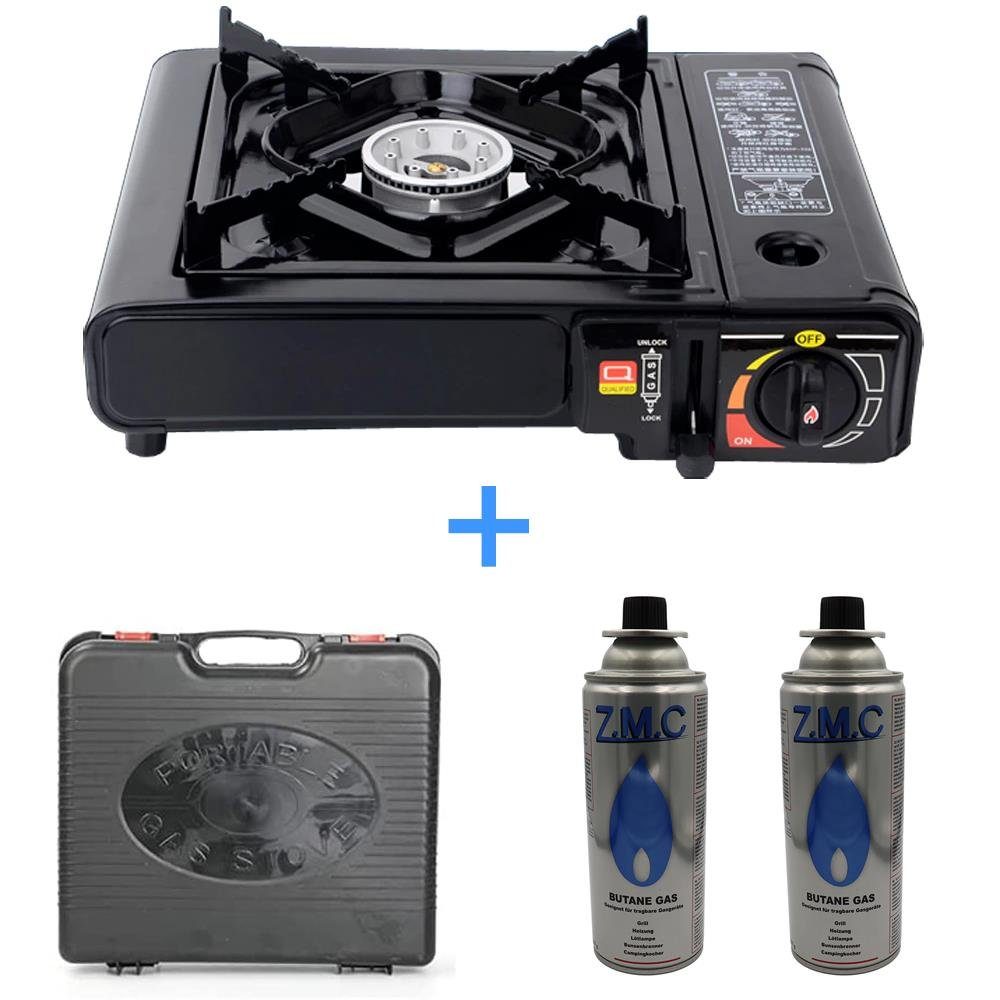 ZMC Gaskocher »Campingkocher + 2x Gaskartuschen 227g«, Transportkoffer