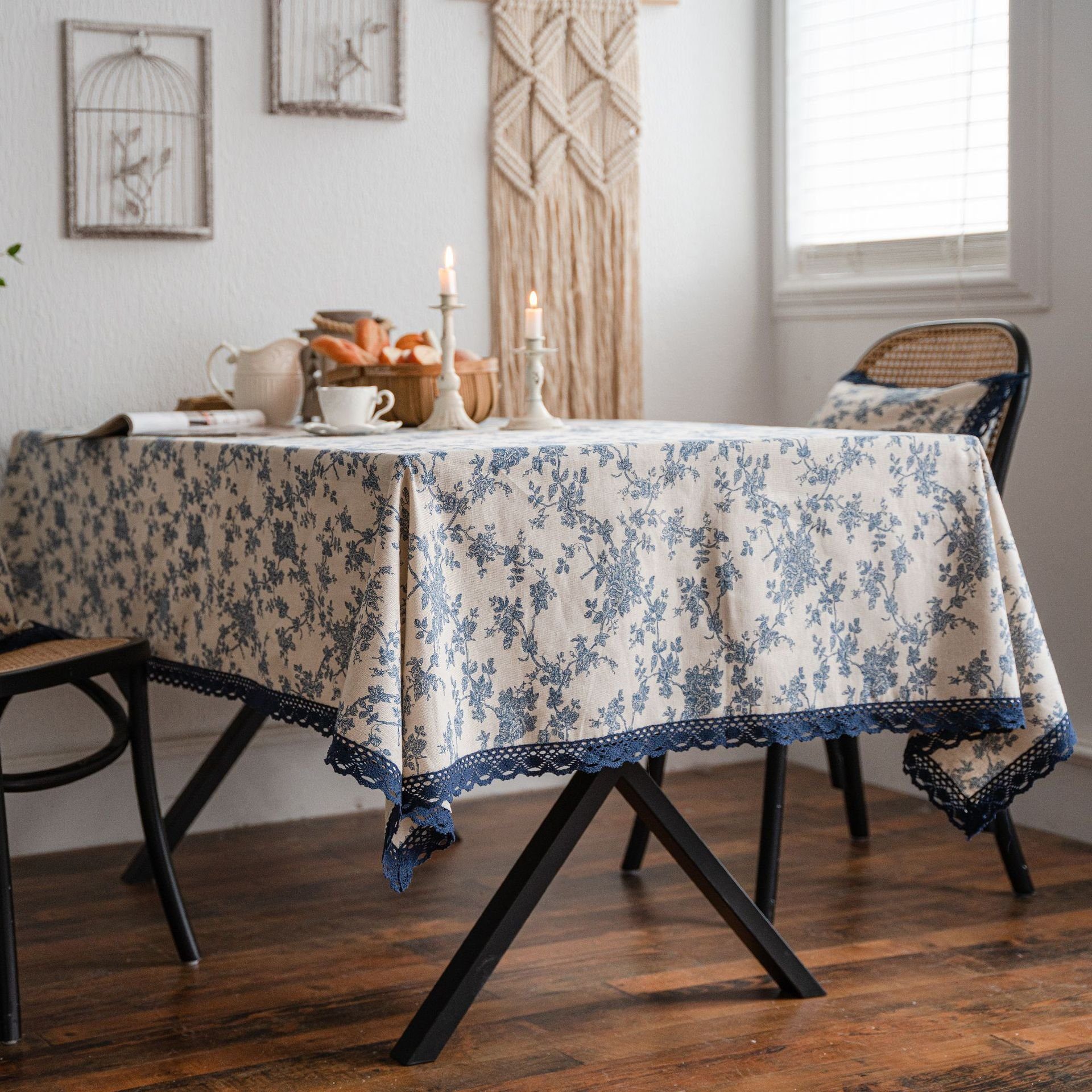 FELIXLEO Tischdecke Tischdecken Baumwolle für 140*180cm Leinen Staubdicht Abendessen
