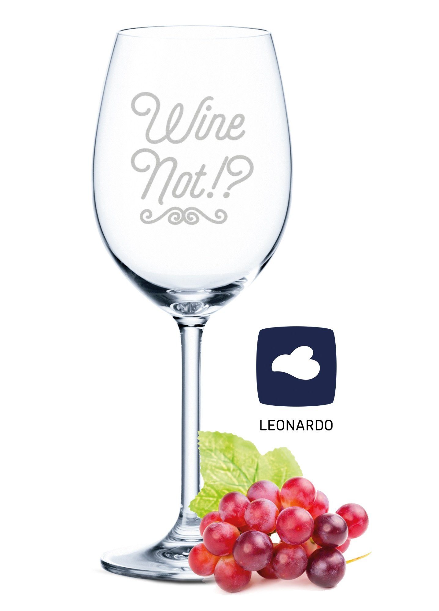 GRAVURZEILE Rotweinglas Leonardo Weinglas mit Gravur - Wine Not - Lustige Geschenke, Glas, graviertes Geschenk für Partner, Freunde & Familie