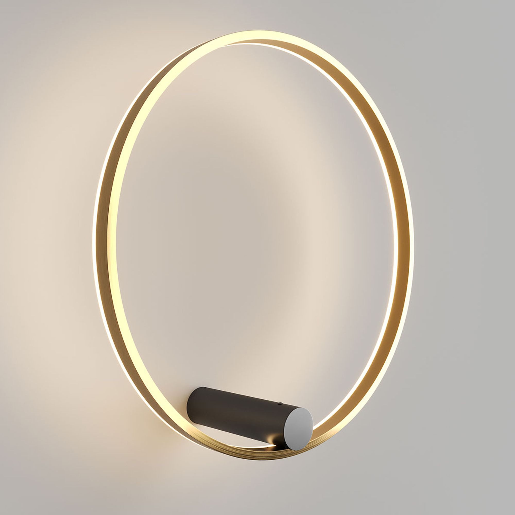 s.luce Deckenleuchte LED Wand- & Deckenleuchte Ring Air rund indirekt Ø 60cm Schwarz/Gold, Warmweiß