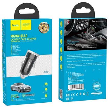 HOCO 18W USB Typ A und Typ C Smartphone-Ladegerät (4000 mA, KFZ Dual USB Lade Stecker Zigarettenanzünder Quick Charger)