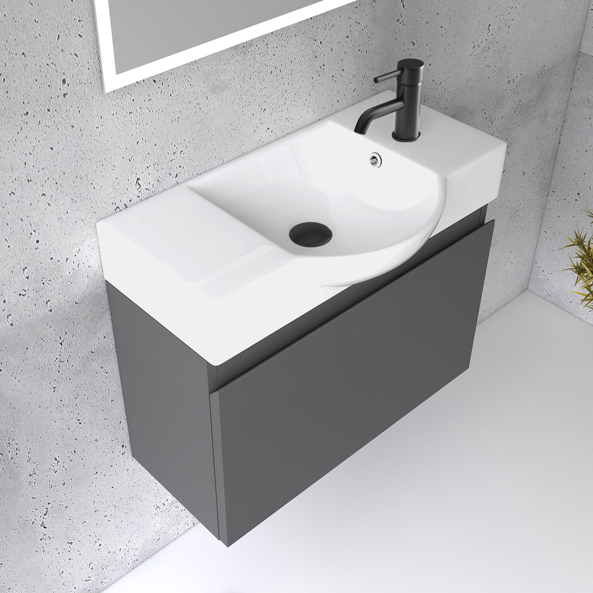 Alpenberger Badmöbel-Set Waschbecken mit Unterschrank 55 cm Breit, (Badezim günstig online kaufen