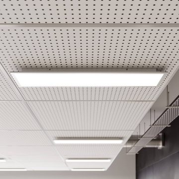 Prios LED Panel Gelora, LED-Leuchtmittel fest verbaut, universalweiß, Modern, Kunststoff, Aluminium, weiß, silber, 1 flammig, inkl.