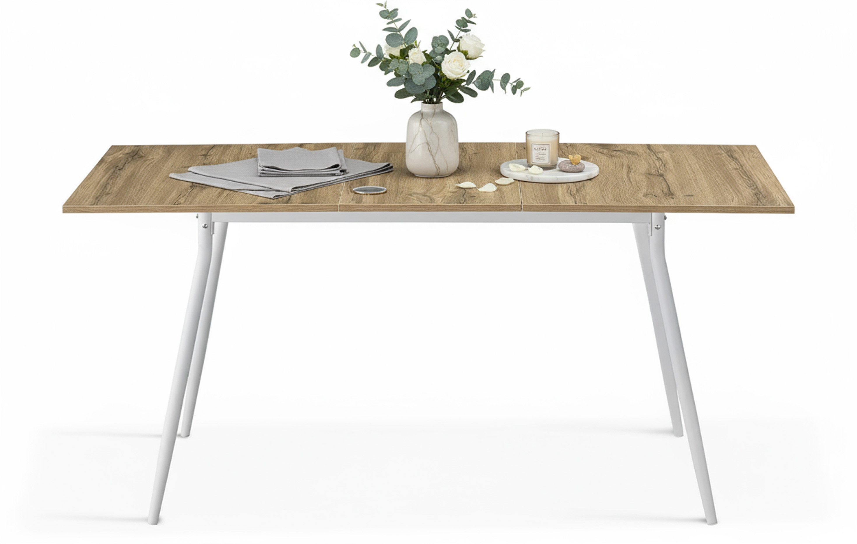 B&D home Esstisch LIO, Metallgestell schwarz oder weiß, ausziehbar, 4-6 Per günstig online kaufen