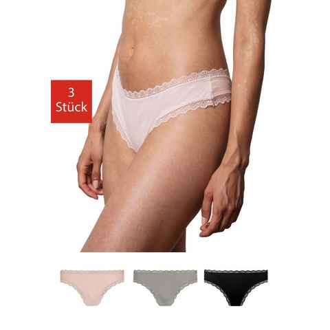 SNOCKS Tanga String Damen Unterhose (3-St) mit Spitze, unsichtbar unter deiner Kleidung