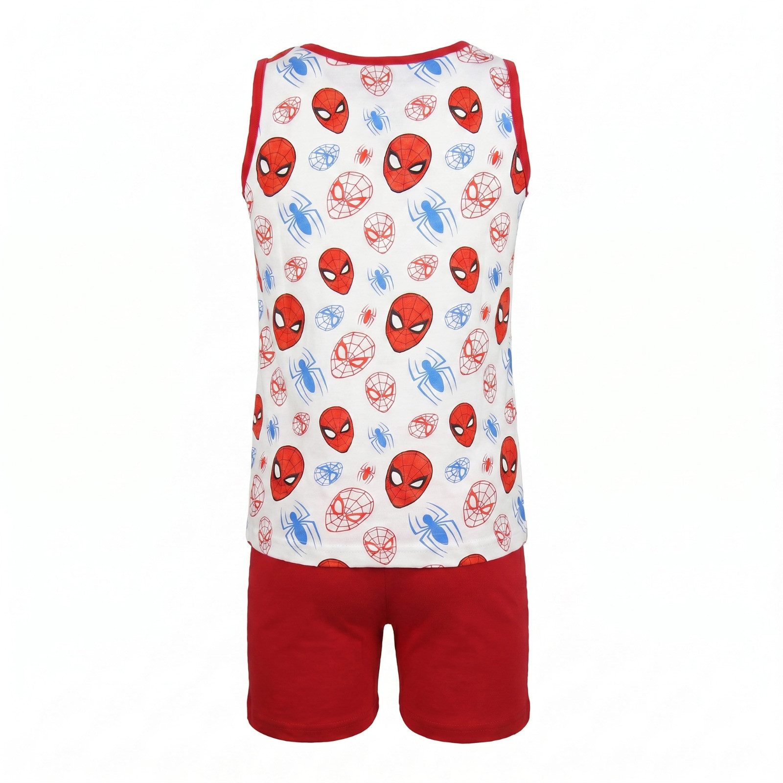 MARVEL Schlafanzug Marvel Spiderman Kinder ärmellos Schlafanzug Pyjama Nachtwäsche Gr. 104 bis 122 - 100% Baumwolle