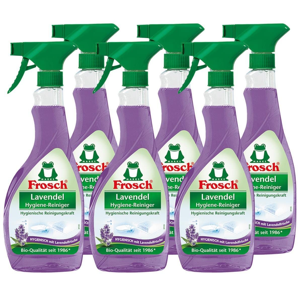FROSCH 6x Frosch Lavendel Hygiene-Reiniger 500 ml Sprühflasche Spezialwaschmittel