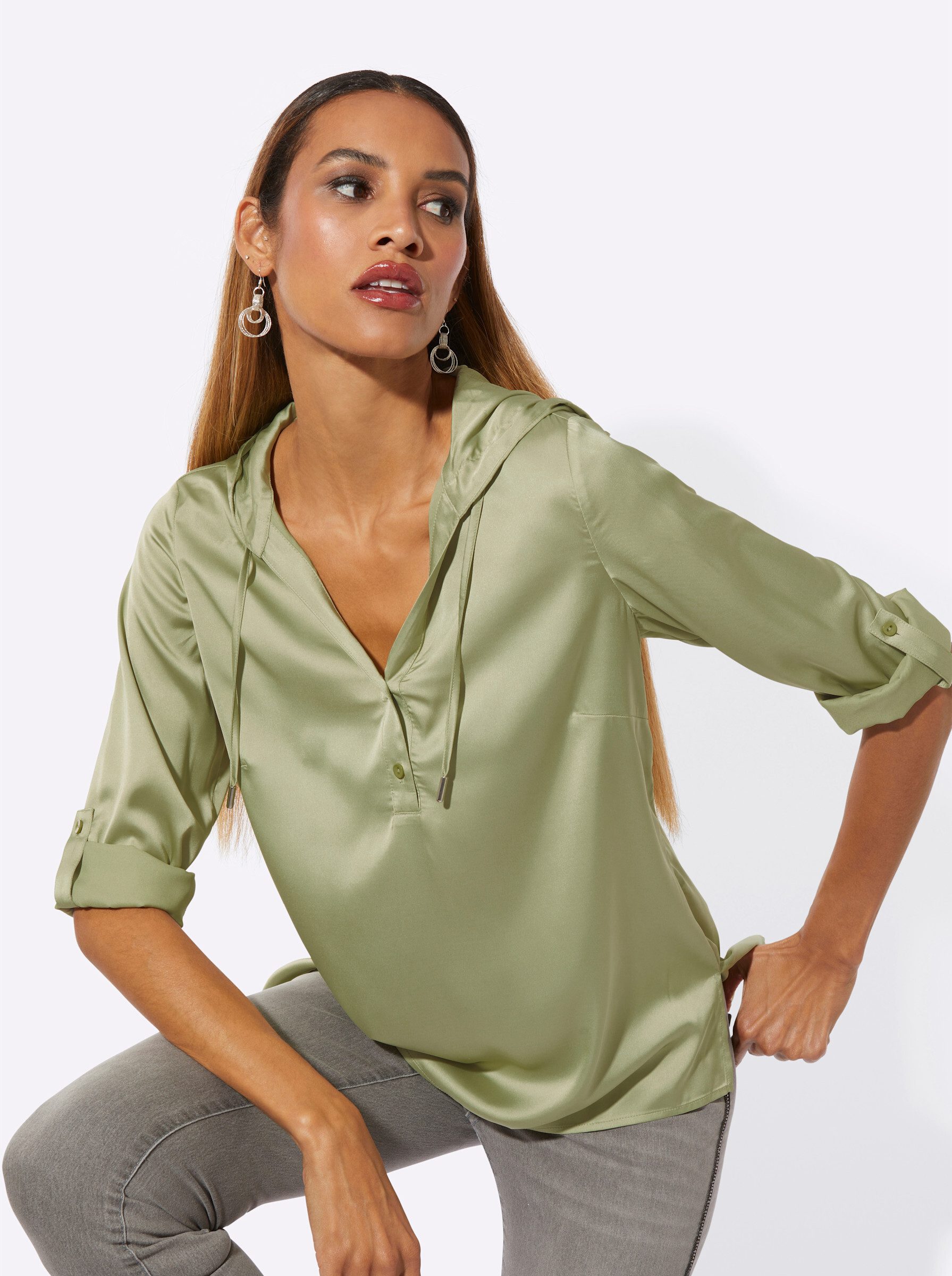 creation L Klassische Bluse Bluse Langarm