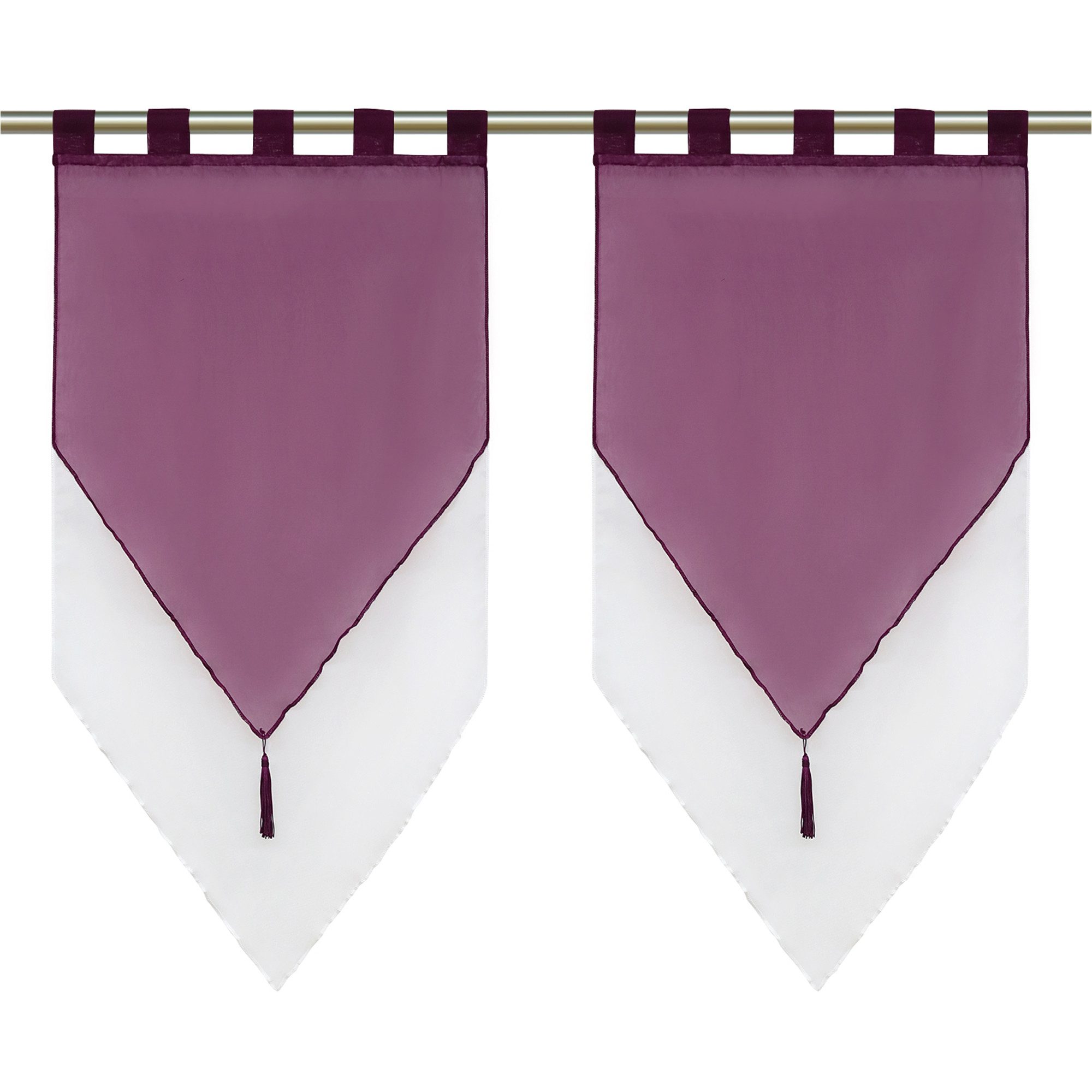 Delien Scheibengardine Lydia (2 St), Schlaufen, mit Quaste Panneaux günstig online kaufen