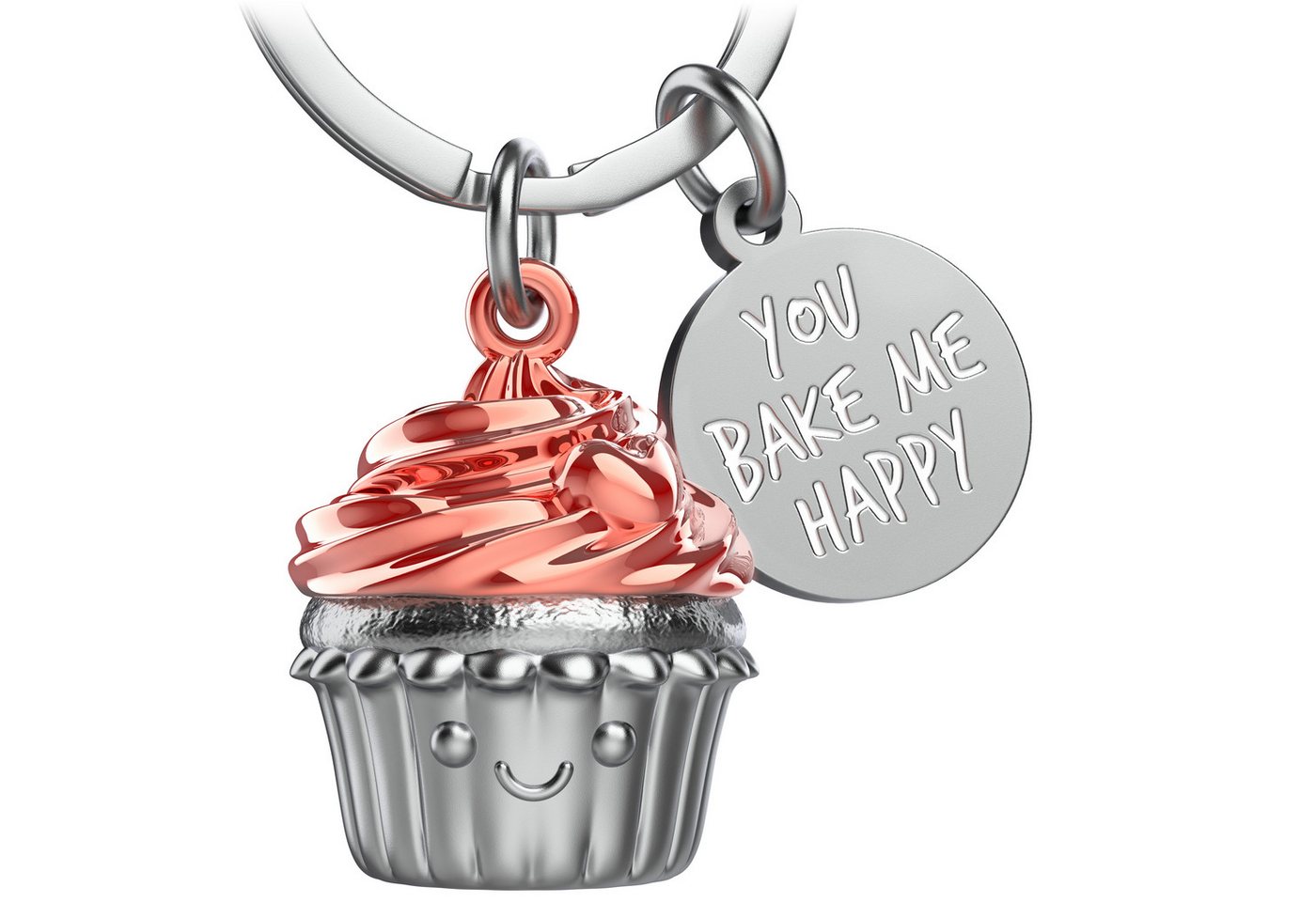 FABACH Schlüsselanhänger Cupcake Sweety - Muffin Törtchen mit Gravur "You bake me happy"