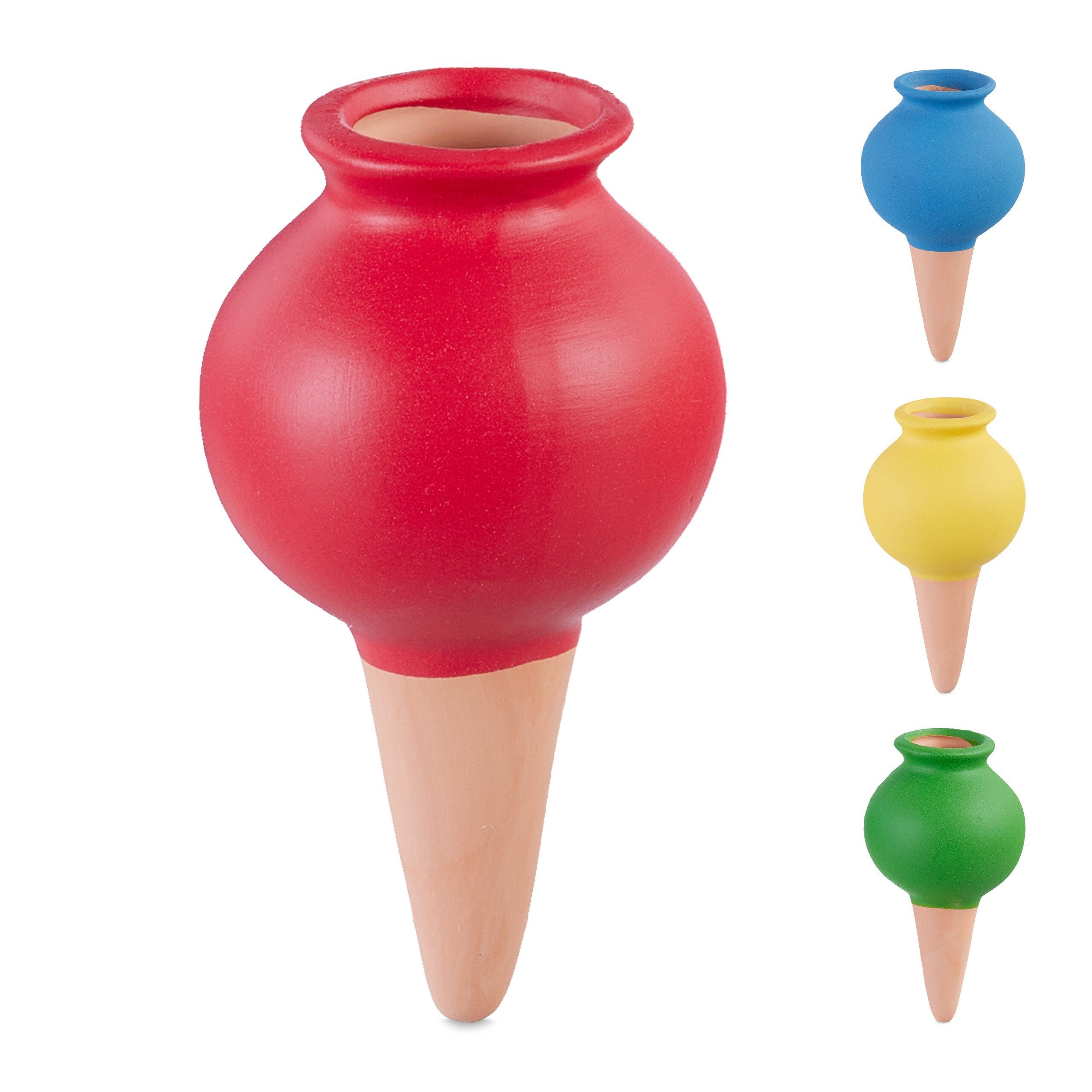 relaxdays Bewässerungssystem Tonkegel im 4er Set