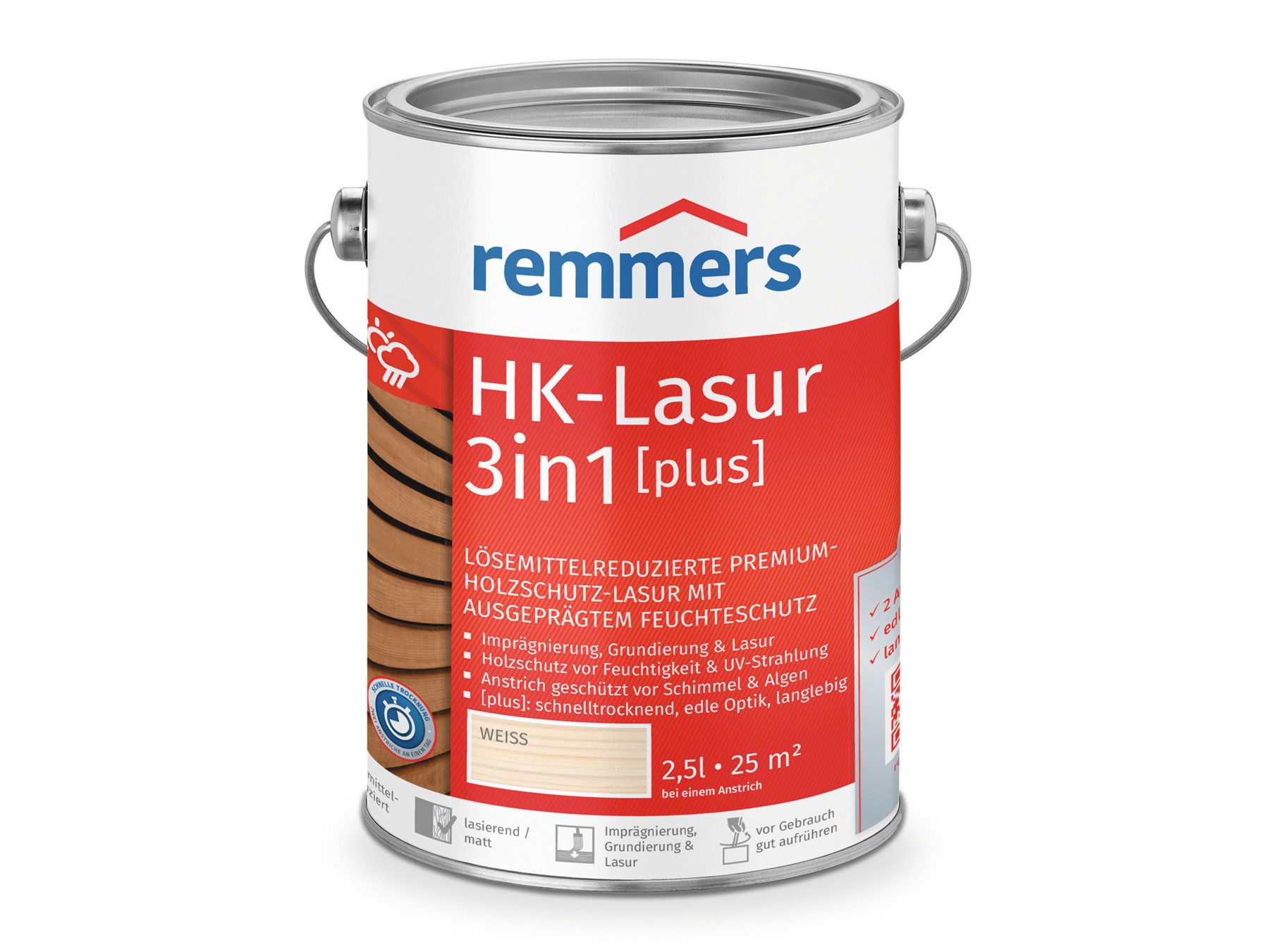 Holzschutzlasur HK-Lasur 3in1 [plus] eiche hell matt 0,75 Liter