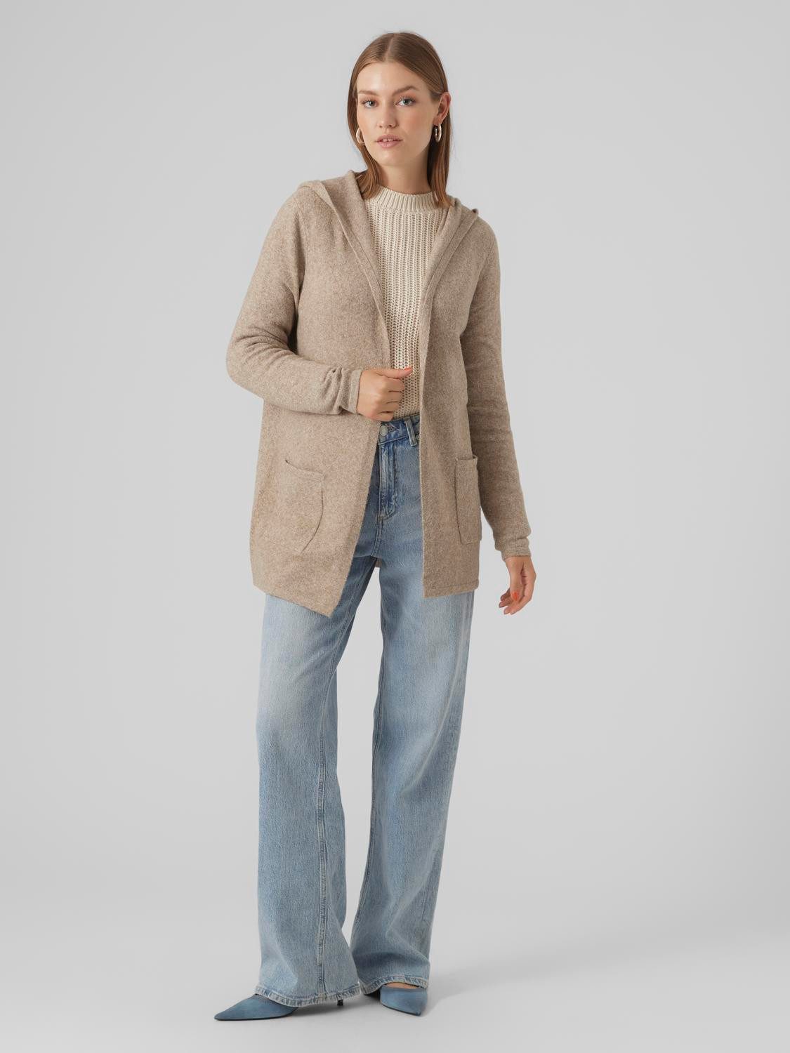Vero Moda Strickjacke VMDOFFY LS OPEN HOOD CARDIGAN GA NOOS
