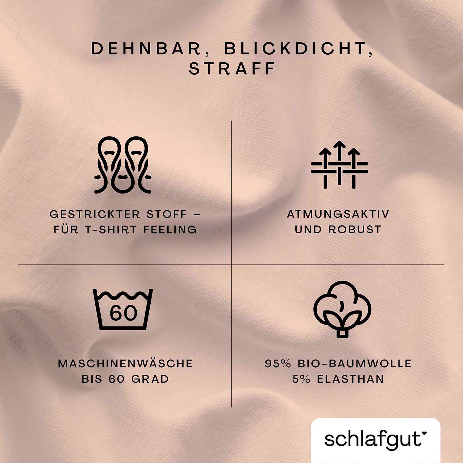 Schlafgut Spannbettlaken PURE Bio-Baumwolle mit Elasthan, 170 g/m², Bettlaken, Spannbetttuch, Jersey, Gummizug: rundum, (1 Stück), PREMIUM Laken für Matratzen b – Bild 3 von 5