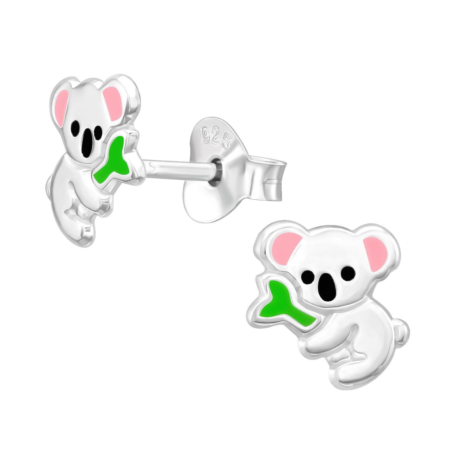 Monkimau Ohrring-Set Koala Kinder Ohrringe 925 Silber Geschenk, Hypoallergen