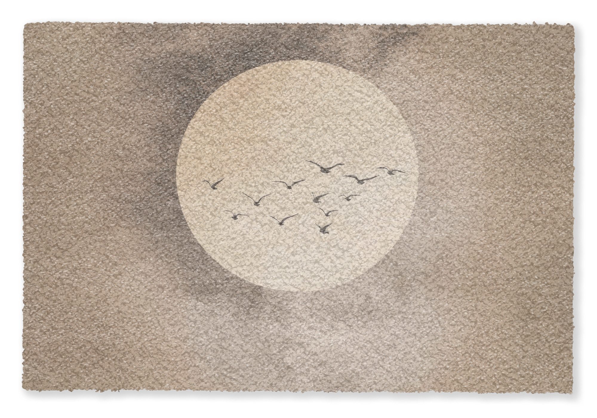 MuchoWow Vogel - Beige - Japanisch, Rechteckig, innen Schmutzfangmatte, Tür, Schmutzfänger Flur, Teppich 60x40 cm