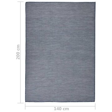 Teppich Outdoor-Flachgewebe 140x200 cm Blau, furnicato, Rechteckig