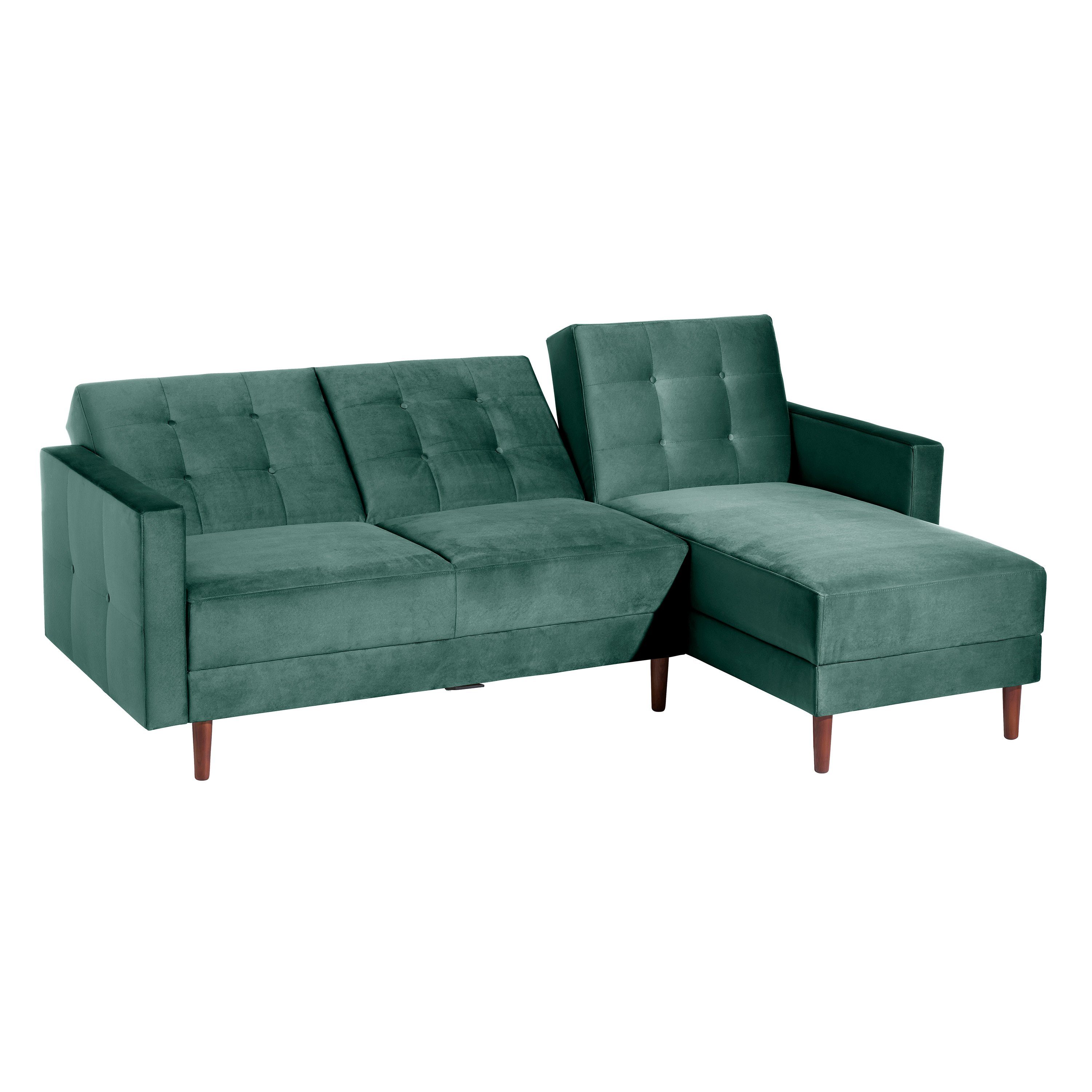 Max Winzer® Sofa Easy Relax, Samt mit Hocker Funktionssofa grün