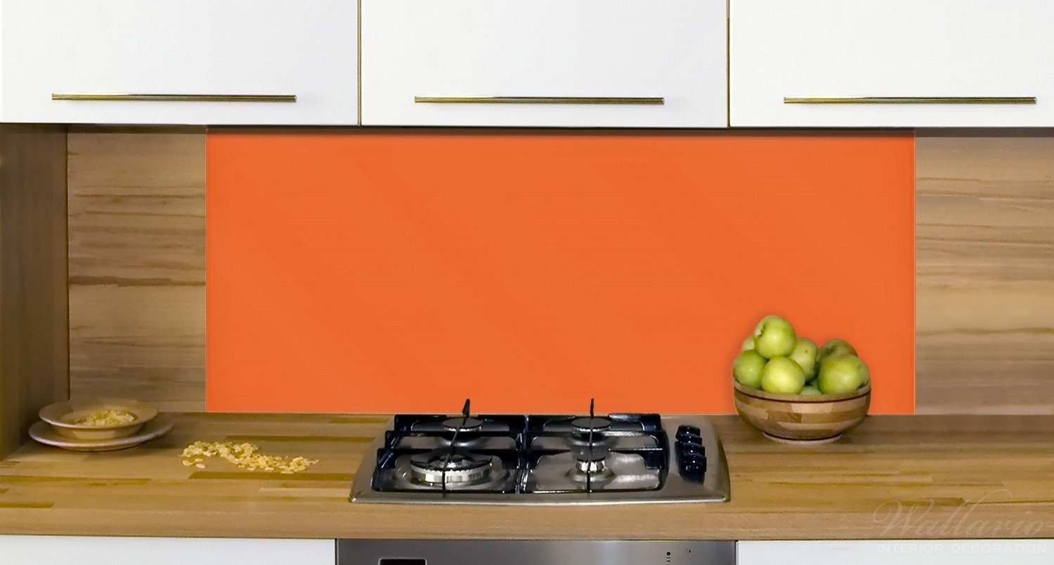 Wallario Orange, Küchenrückwand (1-tlg)