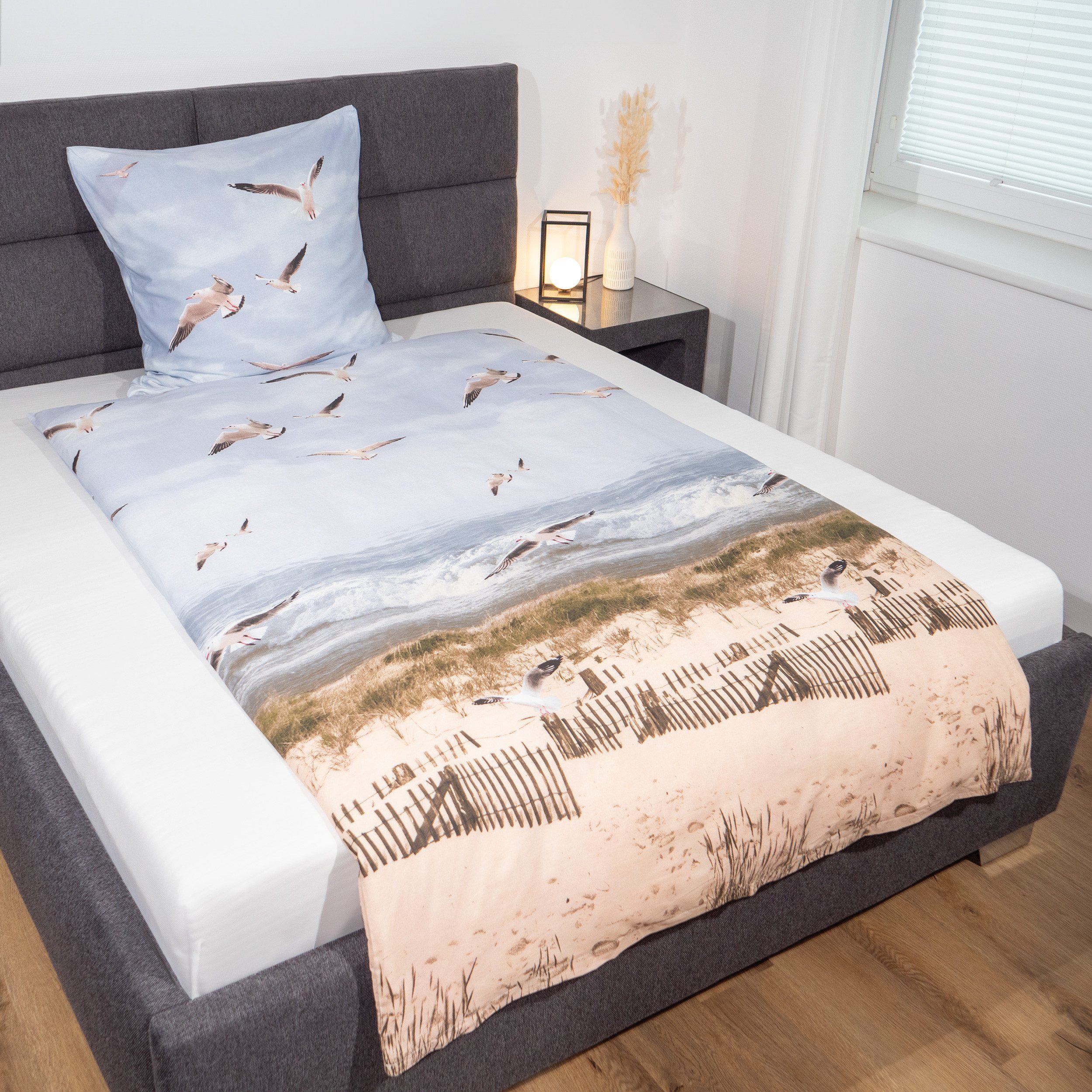 ZO HOME Bettwäsche Maritim, Renforcé, 2 teilig, Möwen, Düne, Meer günstig online kaufen