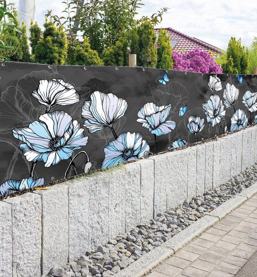 Thumbnail - MyMaxxi Sichtschutzzaunmatten Zaunbanner Blümchenfeld bei Nacht Sichtschutz Garten Zaun