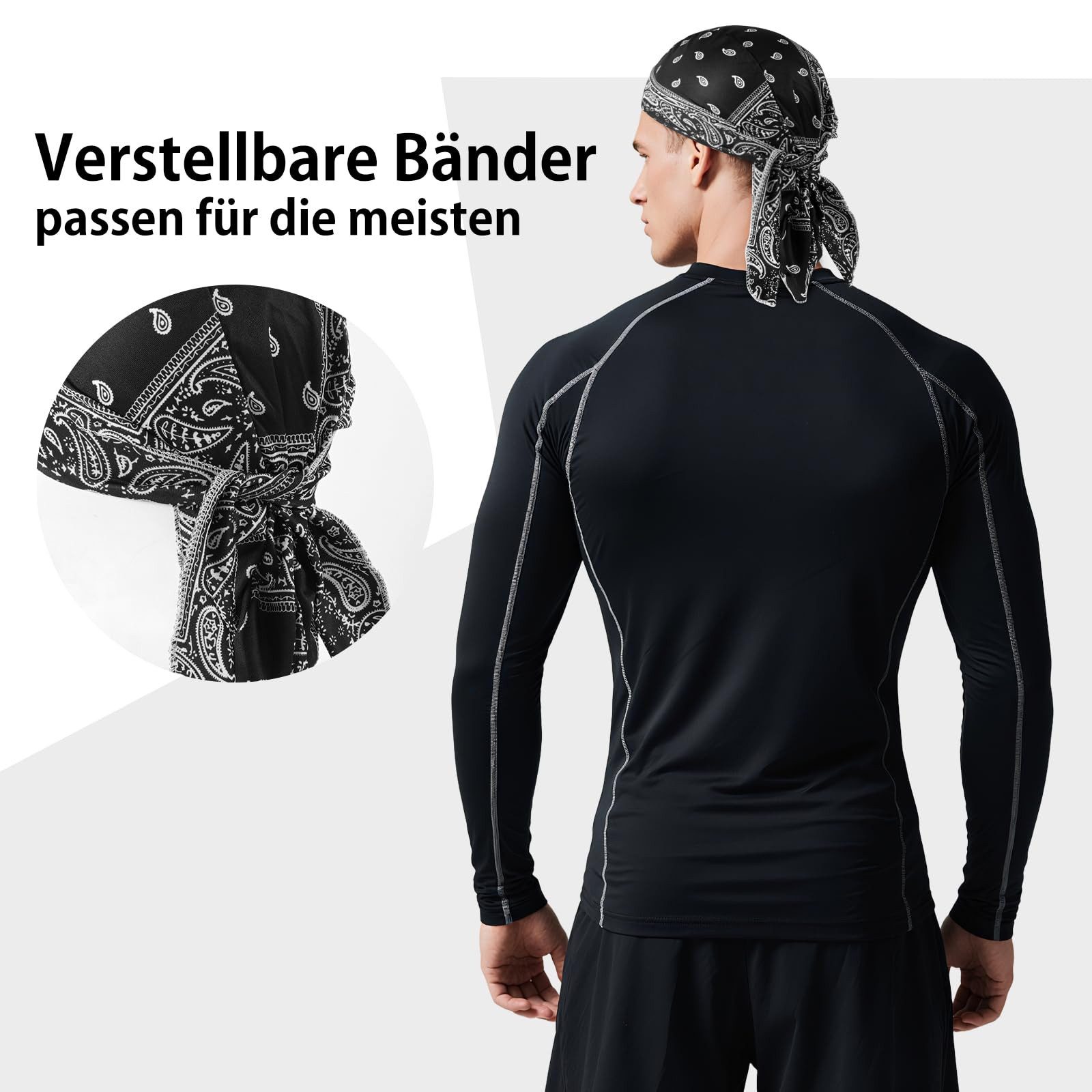 nsihing Kopftuch Sports Bandana Cap Kopftuch Herren und Damen, Atmungsaktive Mützen Fahrradkappe für Radfahren Laufen – Bild 4 von 5