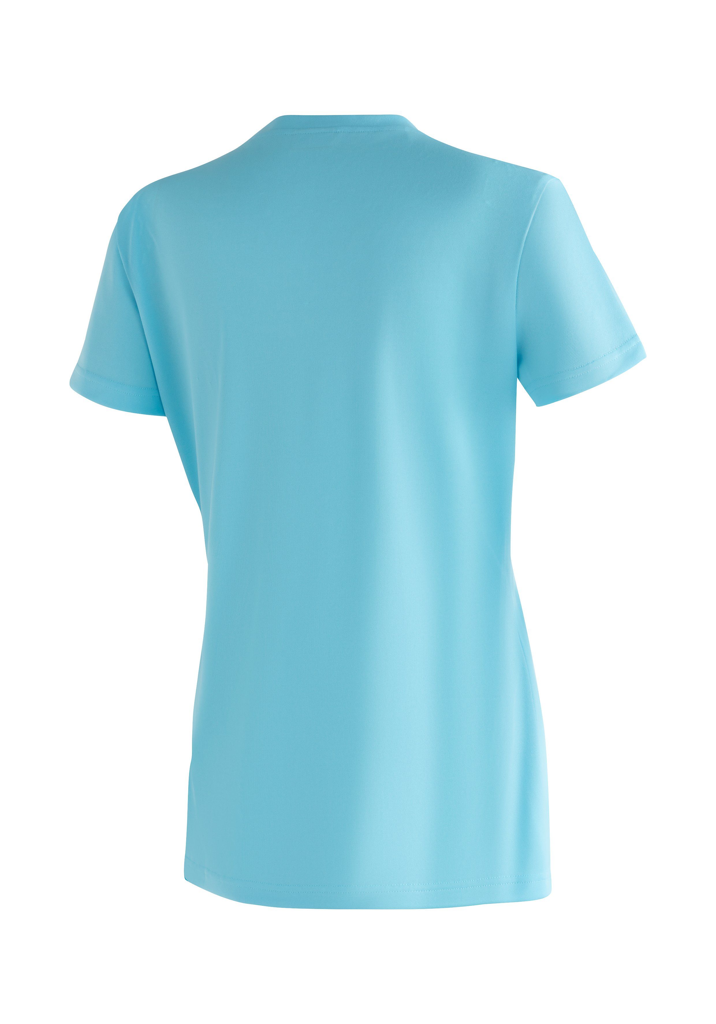 himmelblau Funktionsshirt Maier Sports Waltraut T-Shirt hoher mit Funktional Print vielseitiges Passformstabilität