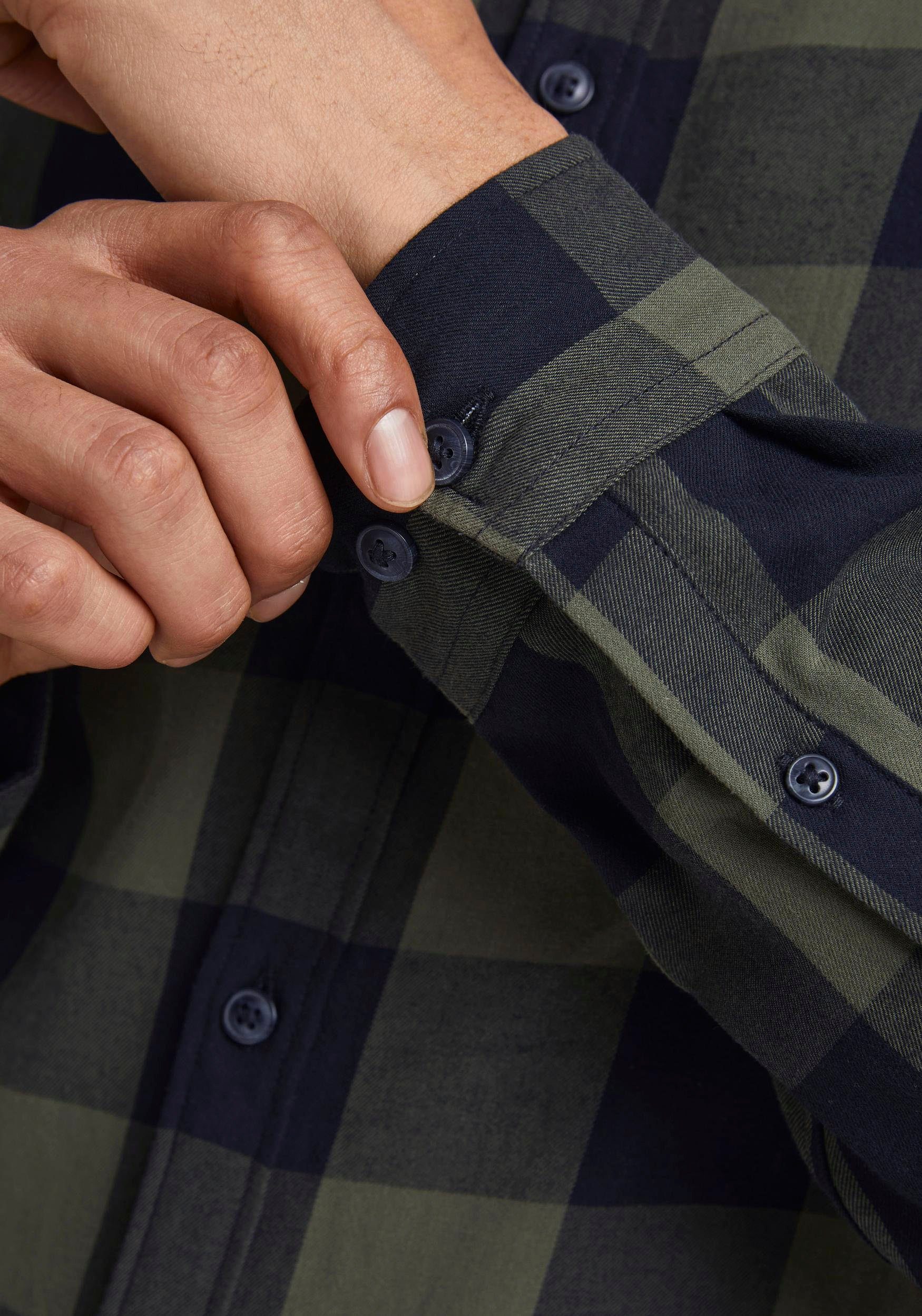 Jack & Jones Karohemd JJ JJEGINGHAM TWILL SHIRT L/