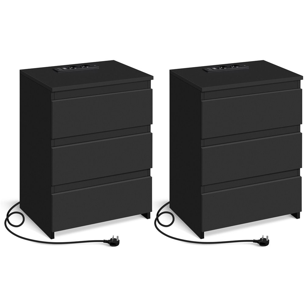 Yaheetech Nachttisch mit Ladestation, 2 USB-Anschlüsse und 2 AC-Steckdosen günstig online kaufen